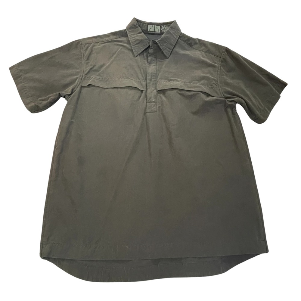 Vexel Brothers Mens M Short Sleeve Quarter Zip Vented Outdoor Shirt Faded Black